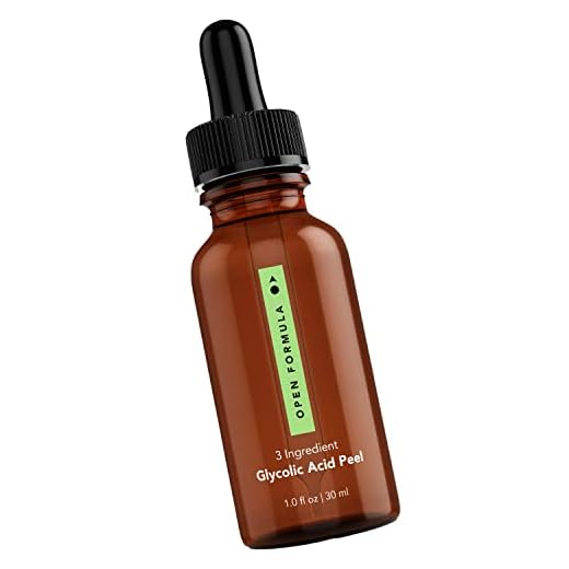Open Formula Glycolic Acid 20% Peel Serum. Only 3 Ingredients. Best Chemical Peel To Exfoliate Your Skin, For Resurfacing Fine Lines & Wrinkles, Brightening Acne Scars, Anti Aging Dark Spot Corrector