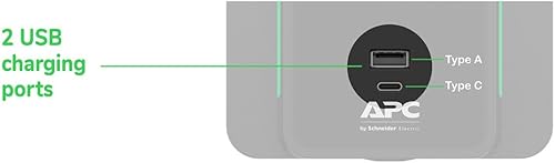 Miniatura 6 de APC UPS 950VA Line Interactive Battery Backup, BVK950M2 Backup with AVR, 2 USB Charging Ports (Type C/Type A), Back-UPS Uninterruptible Power Supply