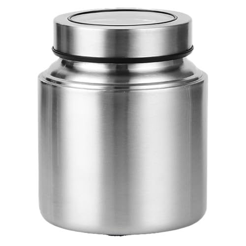 Shurhome Tarro de acero inoxidable 304 fácil de transportar para camping, recipiente de almacenamiento portátil con tapa a prueba de polvo