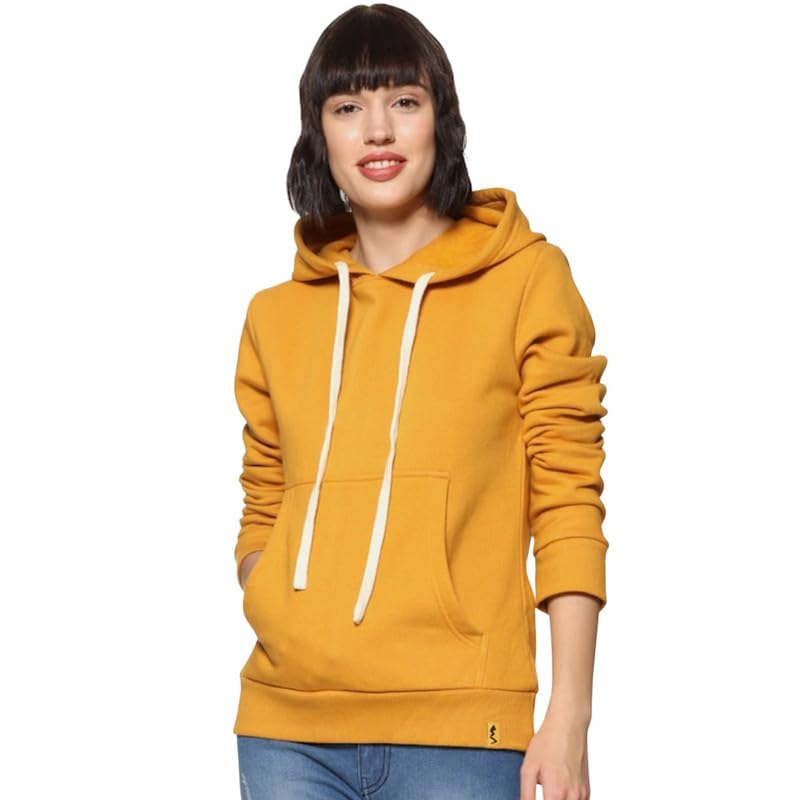 pinacolada Women's Hoodie for Casual Wear | Hood Neck | Long Sleeve | Drawstring Closure | Cotton Sweatshirt Crafted with Comfort Fit for Everyday Wear | Yellow-picture-20