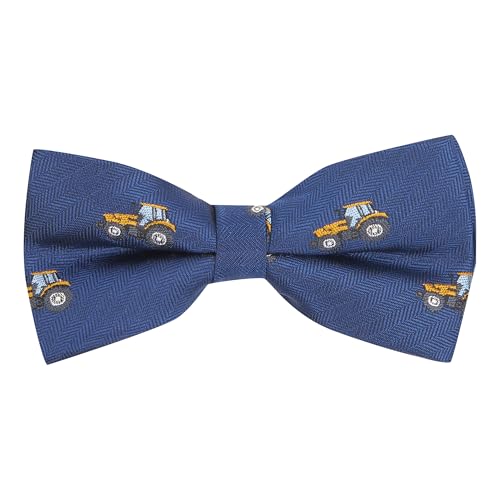 King & Priory Noeud Papillon Tracteur Brodé à Chevrons Bleu Marine, bleu, taille unique