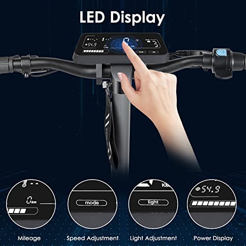 Electric Scooter Adults, 1200W Motor Electric Scooter, Up to 30 MPH & 28 Miles Long Range, 10.5" Off-Road Tires, HD LCD Touch Screen, Disc Braking, Foldable Commuting Fast E Scooter for Adult - Image 6