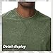 Distressed Oversized Tshirts for Men Vintage Washed Unisex Tees Cotton Casual Hipster Short Sleeve Tops(ArmyGreen M)