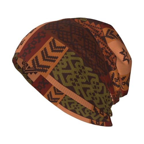 African Beanie Hat for Women Men Fashion African Ethnic Tribal Style Print Knitted Hat Soft Stretchy Ski Beanie Cap Chemo Hat Unisex Skull Caps