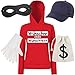 Produktbild Shirt-Panda Damen Hoodie Panzerknacker Kostüm + Cap + Maske + Handschuhe Verkleidung Karneval SET16 Hoodie/WN/Cap/Maske/Handschuhe/Beutel L