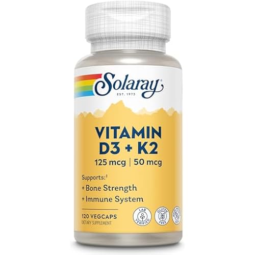 SOLARAY Vitamin D3 K2, 120 VegCaps