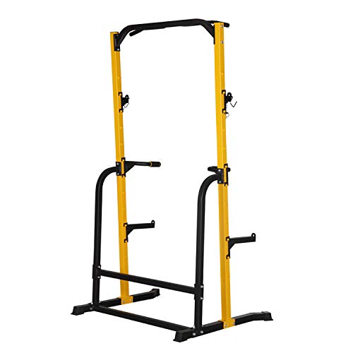 ZENOVA Power Rack Squat Stand with J-Hooks, Fitness Multi-Function Power Tower Dip Station Squat Rack, 800LBS Weight Capacity