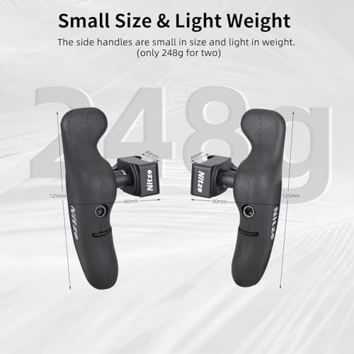 Nitze Side Handle, Side Handle Set with NATO Clamp, Left Side Handle, Right Side Handle for Smartphone Cage, IPad Cage and Monitor Cage - PA32C