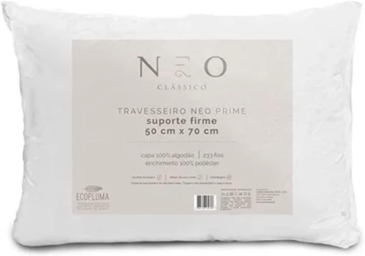 Camesa, Travesseiro Neo Prime 233 Fios, Branco, 50x70 cm