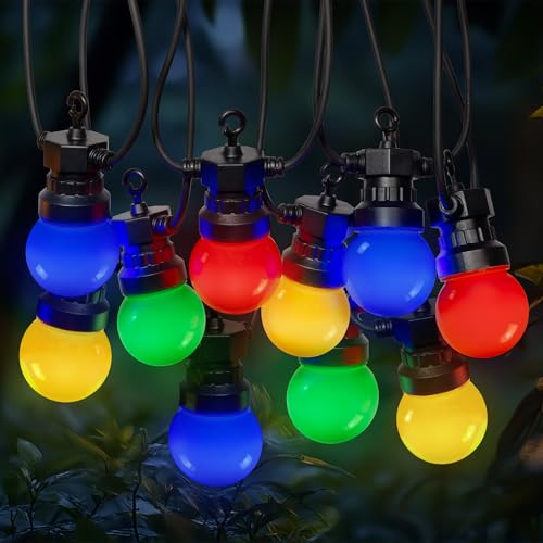 SKYLANTERN® Partylichterkette 50m, 50 E27 LED Birnen, IP44 Wetterfest - Für Garten, Terrasse & Balkon