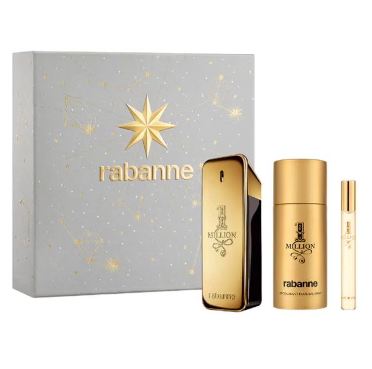 Paco Rabanne 1 MILLION SET 100ML EAU DE TOILLET SPRAY +150 DEODRANT SPRAY+ 10ML TRAVEL SPRAY - 1 SET