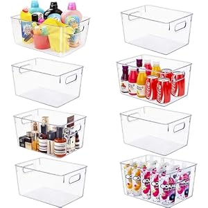 Set of 8 Large Clear Plastic...