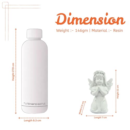 Image of CraftVatika White Praying Angel Cherub Figurine Set - Elegant Home Decor Showpiece for Living Room, Bedroom & Office Premium Decorative Statue Perfect for Anniversary, Housewarming, Christmas Gift