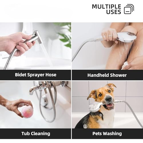 Image of ABS Health Faucet Gun Without Hose Pipe or Wall Hook, Chrome Finish | Faucet Gun, Hand Jet Bidet Spray Head | Hand Shower Head | Health Faucet for Bathroom (4pc of Jet Spray Gun Head)