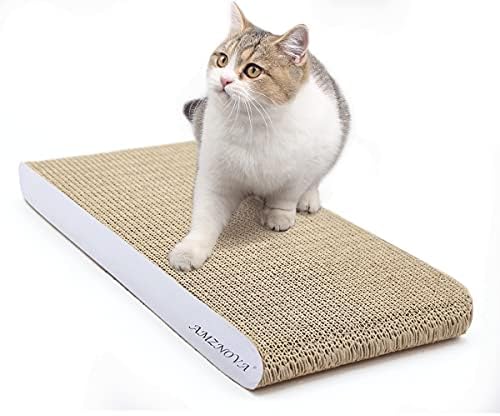 Cat Scratching Pad, Cat Scratcher Cardboard, Scratch Lounge with Catnip, Wide, Textured Black(Upgraded)