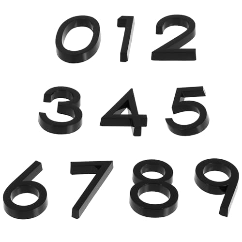 Ipetboom Targhetta Numero Civico 3D Adesiva 10 Pezzi in ABS e Resina Etichette per Porta Casa e Cassetta Postale Numeri Indirizzo Resistenti a Deformazioni per Uffici Hotel e Garage