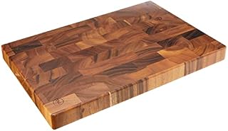 T&G 10943 Tuscany Rectangular End Grain Chopping Board with Finger Grooves in Acacia, Large, 45 x 30 x 4 cm