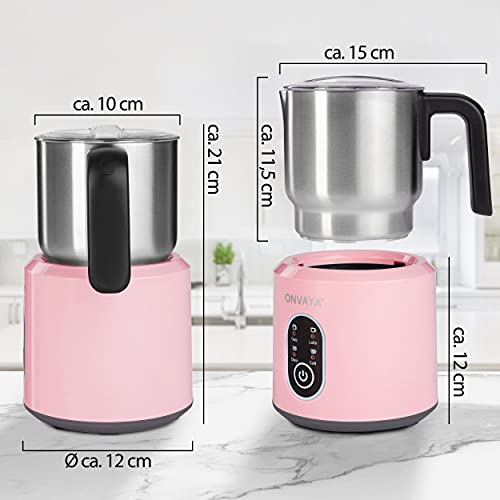 ONVAYA® Elektrischer Milchaufschäumer | rosé | automatischer Milchaufschäumer | aus hochwertigem Edelstahl… – Bild 3