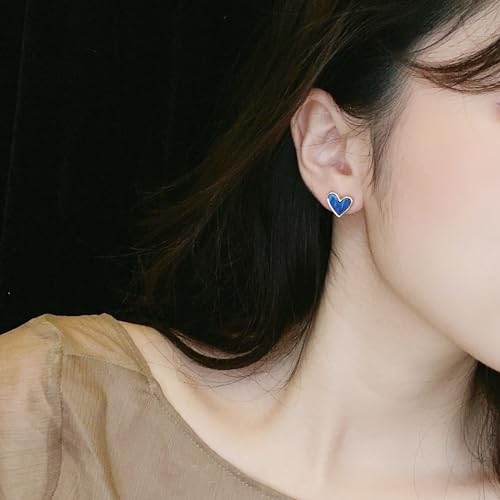 Mini Heart Stud Earrings, Hypoallergenic Tiny Small Cartilage Tragus Stud Earrings for Women Silver/Gold3