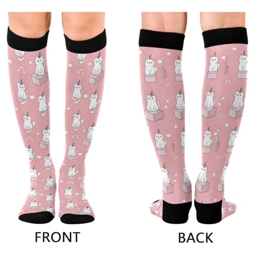 Image of Wusikd Cats Compression Socks for Women and Men Circulation Cute Long Socks for Athletic Running 1