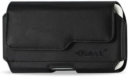 XXL Size Premium iPhone 11 Pro Max, iPhone 8 Plus , 7 Plus , 6S Plus, 6 Plus Leather Belt Clip Pouch Case Cover Holster (Fits with Otterbox Defender / Lifeproof / Mophie Juice Pack Air/Plus Case On)