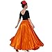 Womens Full Ankle Length Retro Long Maxi Skirt for Dance Gypsy Costume Party Cosplay Renaissance Festival Faire (Orange)
