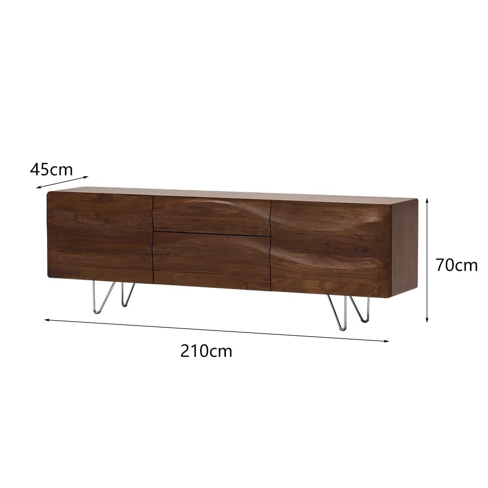 Aparador ​​210cm Consola Recibidor Retro de Madera Maciza, Alacena de Almacenaje con Cajones para Salón, Mueble Almacén Central Apto para Hoteles y Hogares​ Aparadores