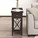 ChooChoo End Table, MDF Material Flip Top Narrow End Table with Drawer, Accent Small Side Table Nightstand for Living Room, Bedroom, and Small Spaces - Espresso