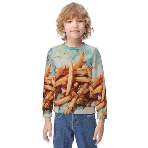 Pile of French FriesChildren's Casual Pullover Sweatshirt Loose Fit10-12Y