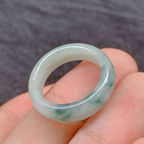 Bague émeraude nature hypoallergénique en anneaux de jade blanc véritable