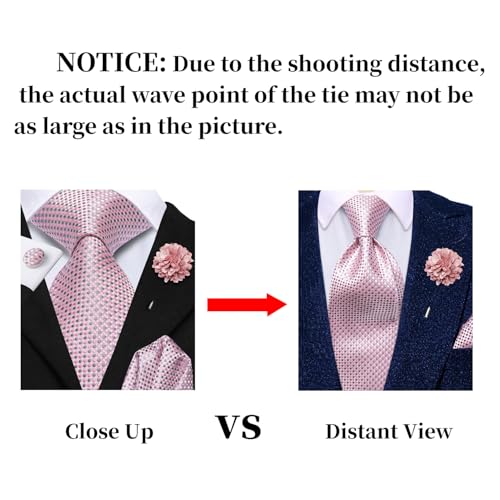 Image of Hi-Tie Mens Paisley Floral Striped Ties Set Silk Necktie and Lapel Pin for Men Pocket Square Cufflinks Set Business Wedding