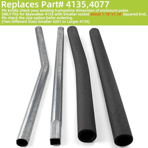 Image of Trampoline Poles Replacement for Skywalker Or Jumpzylla,Galvanized Trampoline Enclosure Pole for Skywalker or Jumpzylla,Replace Parts#4201 4202 4135 OR for Jumpzylla 8ft 10ft&12ft 14ft