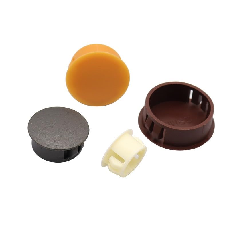 Przelotki kablowe do biurek, 50 szt. Biała plastikowa dekoracyjna zaślepka otworu meblowego, przelotka kablowa na biurko, czarna, okrągła, zatrzaskowa(Black,16mm)