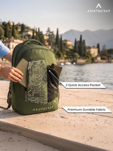 Image of Aristocrat Code 17 Inch Compatible Laptop Backpack 32 L | Premium Durable Fabric | 3 Spacious Compartments | Padded Shoulder Straps | 2 Quick Access Pocket | Ergonamic Back