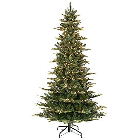 Puleo International 6.5 ft. Pre-Lit Slim Aspen Fir Artificial Christmas Tree with 350 UL-Listed Clear Lights Cover