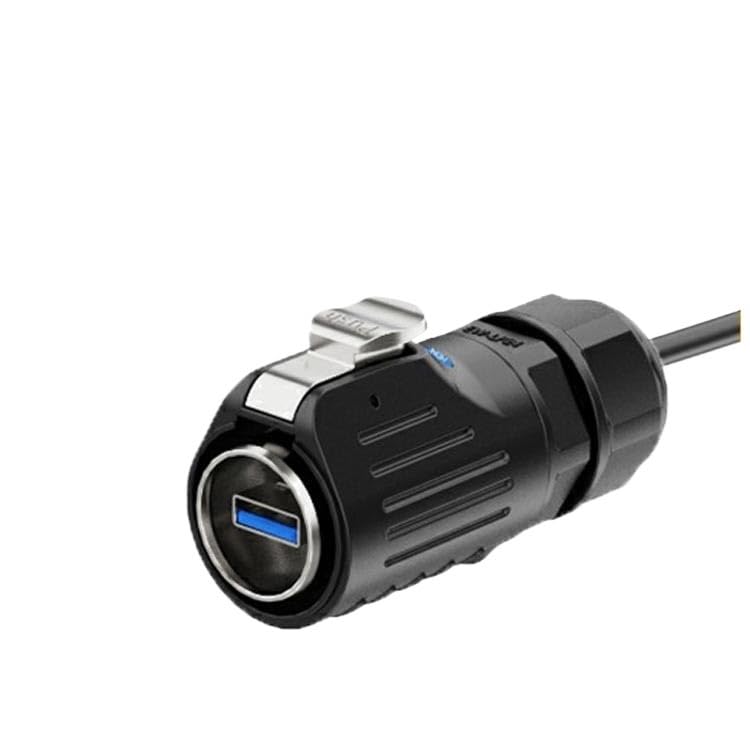 Industrial Waterproof Socket with Wire Male and Female Interface Transmission LP24 Type U3.0 Panel Data Connector .6 m line(EW LP24 USB3.0 Panel Set)