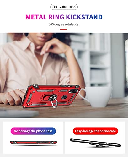 Coque Xiaomi Redmi Note 7 antichoc avec support bague magnétique rouge