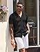 COOFANDY Men's Knit Button Down Shirt Short Sleeve Vintage Shirts Casual Summer Beach Shirt Black