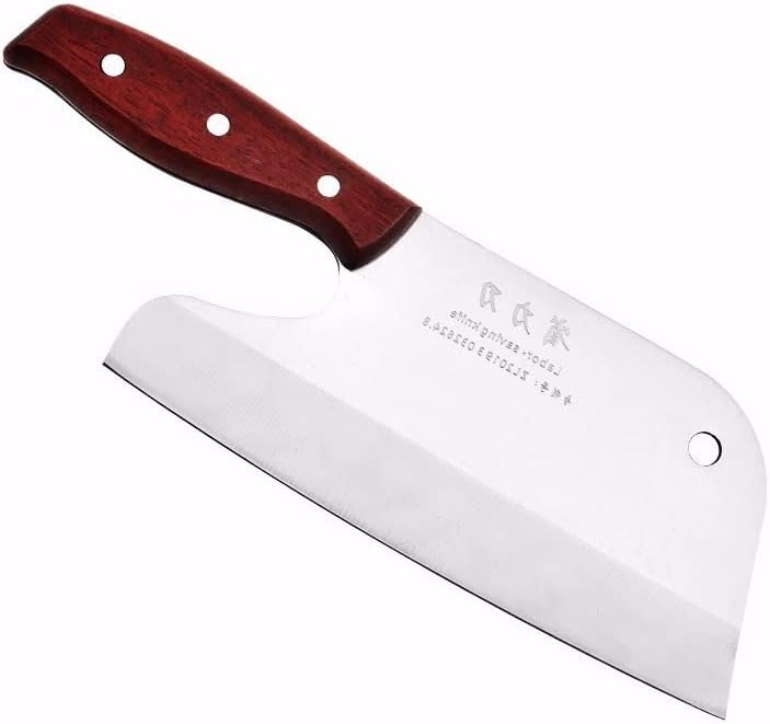 Meat Cleaver,Cleaver Knife 8 Inch Chef's Cleaver Knife Razor Sharp Butcher Knife Slicing Meat Chopping Cutter Chinese Cooking Knife, Gray, LAMAJIGA5844