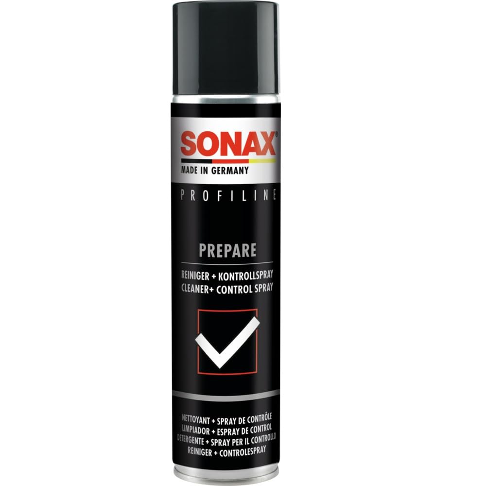 SONAXProfiline Prepare – 400 mL Professional-Grade Solvent Mixture for Removing Polish Residue, Oil, Grease, and Silicone – Ideal Surface Preparation for Long-Term Sealants and Coatings