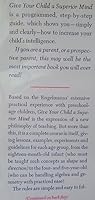 Give Your Child A Superior Mind How You Can Increase Your Child's Intelligence In The Games, The Play, The Everyday Life Of A Loving A Program For The Preschool Child Home B000RSNX5E Book Cover