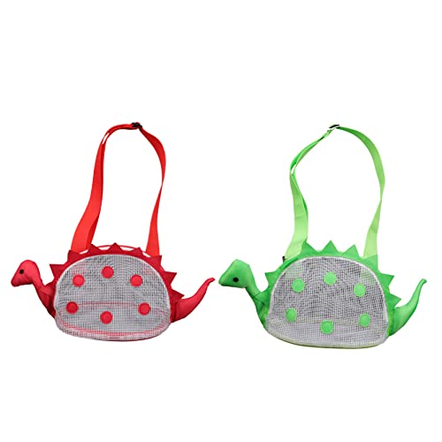 FOMIYES Dinosaur Shell Beach Bags for Kids Mesh Shell Pouches Sand Toys Storage Family Beach Bag Set