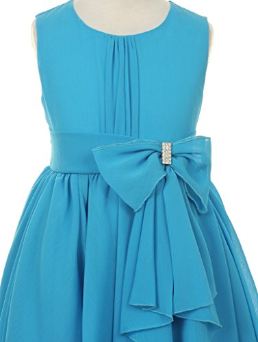 Little Girls Sleeveless Yoryu Chiffon Rhinestone Party Easter Flower Girl Dress2