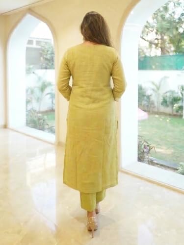 Image of ANNI Designer Kurta Sets for Women Viscose Blend Printed | Kurta Palazzo Set | Straight Kurti Set for Women | Round Neck 3 /4 Sleeve Ethnic Outfit | Designer Indian Kurti Top with Palazzo Pants