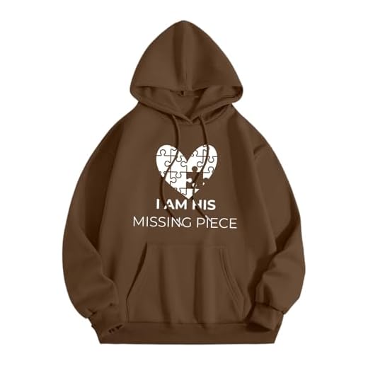 Generisch Sudadera con capucha con el mismo par estampado para hombres y mujeres. Chaqueta de casa, marrón, XXL