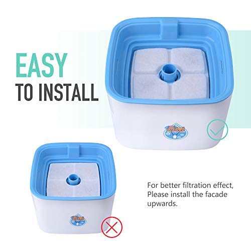NOVEMBER SPRING 8 Packs Filters for Square Cat Water Fountains, Pet Fountain Replacement Filters with Resin and Active Carbon for Automatic Flower Water Dispenser Drinking Fountain - Image 4