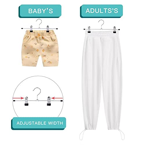Hwajan 30Pack Pant Hangers Skirt Hangers With Clips Metal Trouser Clip Hangers For Heavy Duty Ultra Thin Space Saving Hangers #TOP3