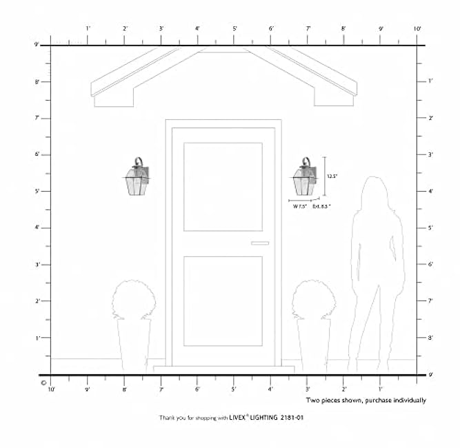 Livex Lighting 2181-01 Westover 1-Light Outdoor Wall Lantern, Antique Brass