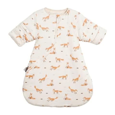 HOUSBAY Baby Sleep Bag Wearable Blanket Sleep Sack with Detachable Sleeves Unisex Baby Sleeping Sack With 2-Way Zipper (Fox, S: 0-6Months) Cover