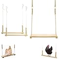 3PCS Wood Chicken Swings for Coops,Fun & Easy Install SwingsRun Accessories, Must-Have Chicken Coop Toys for Hens,Poultry